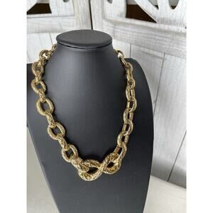 Chunky Gold Tone Linked Chain Necklace Fashion Jewelry